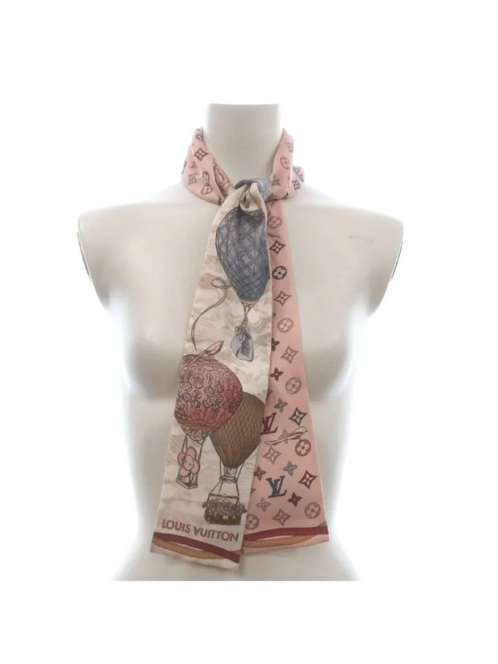 Louis Vuitton Bandeau Up and Away Scarf All Over Pattern Balloon Pink